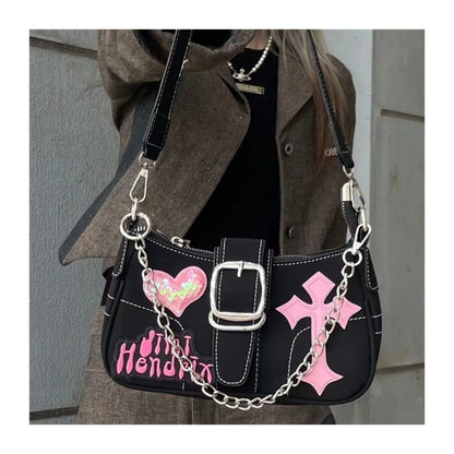 Y2K Black And Pink Shoulder Bag