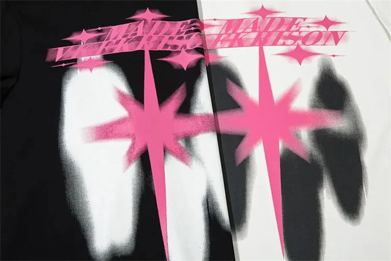Oversized Streetwear Star Shadow Graphic T-Shirt