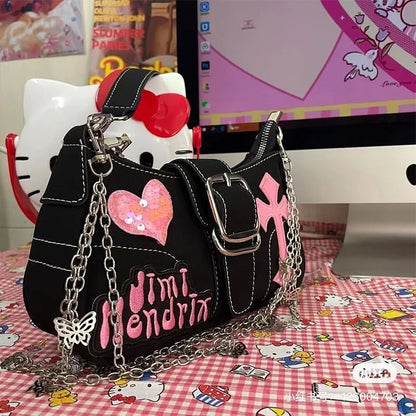 Y2K Black And Pink Shoulder Bag