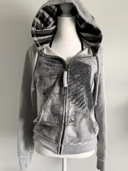Retro Fur Hoodie Streetwear Y2K