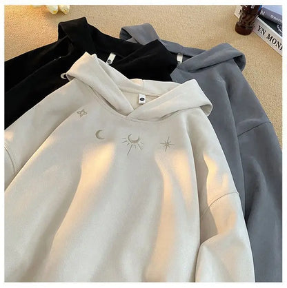 Winter Star Badge Chic Embroidery  Hoodie