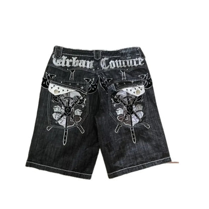 Streetwear Grraphic Denim Shorts