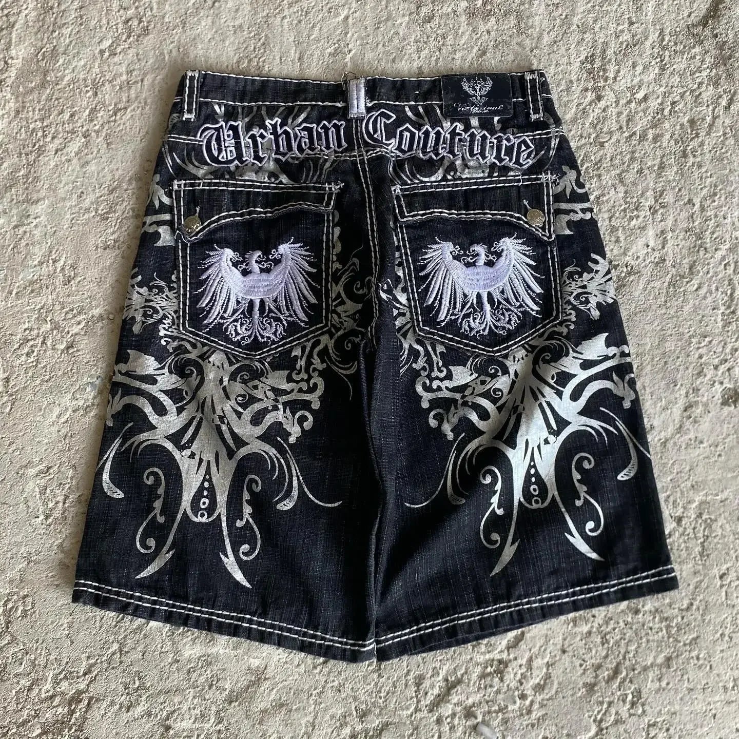 Streetwear Grraphic Denim Shorts